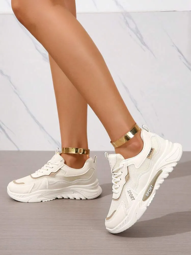 Graphic Lace-up Front Chunky Sneakers
