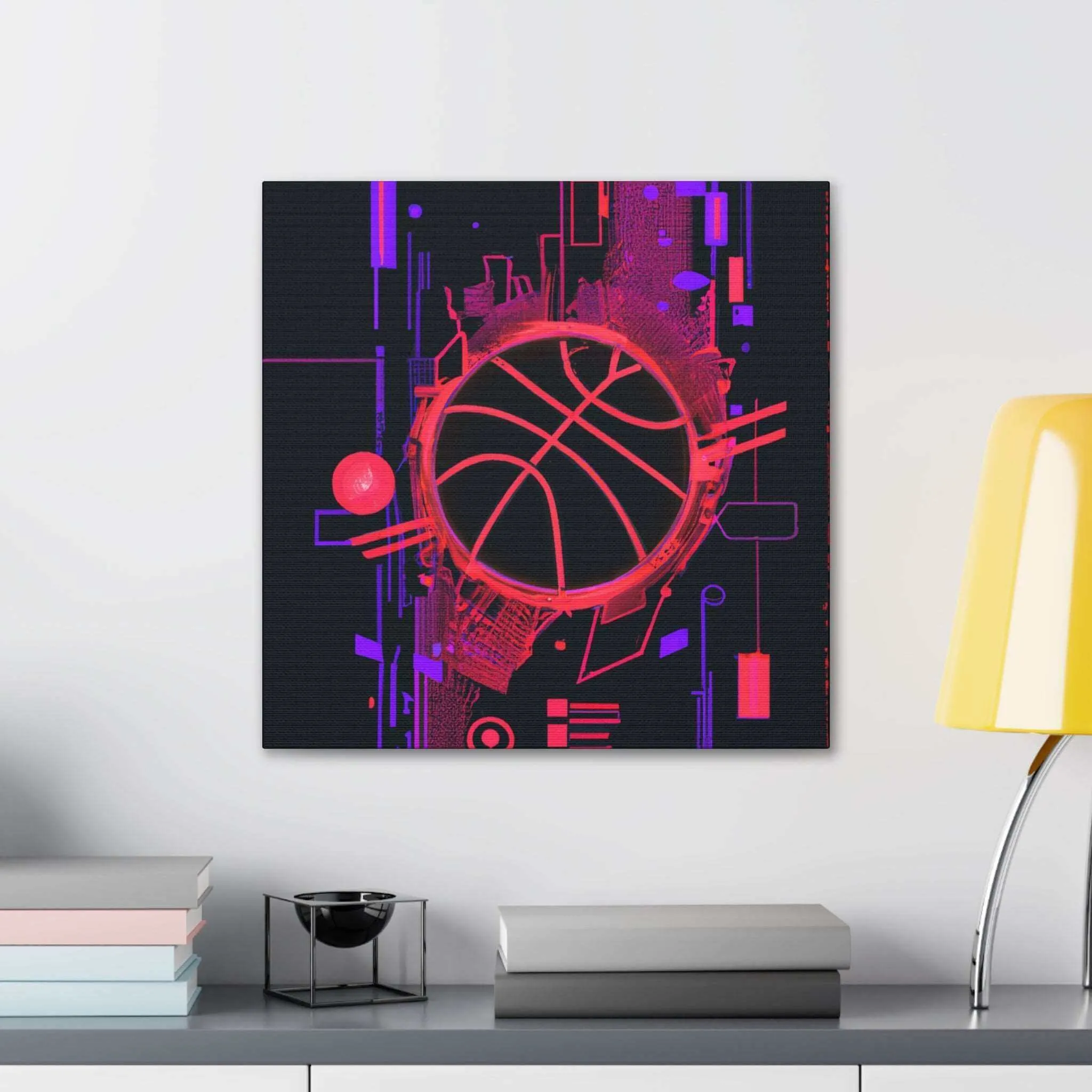 High-Tech Hoops: Basketball Canvas Print