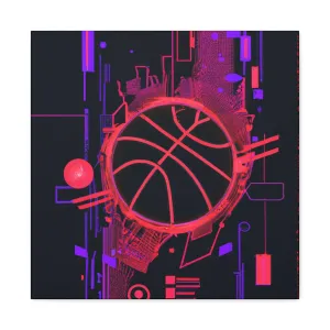 High-Tech Hoops: Basketball Canvas Print