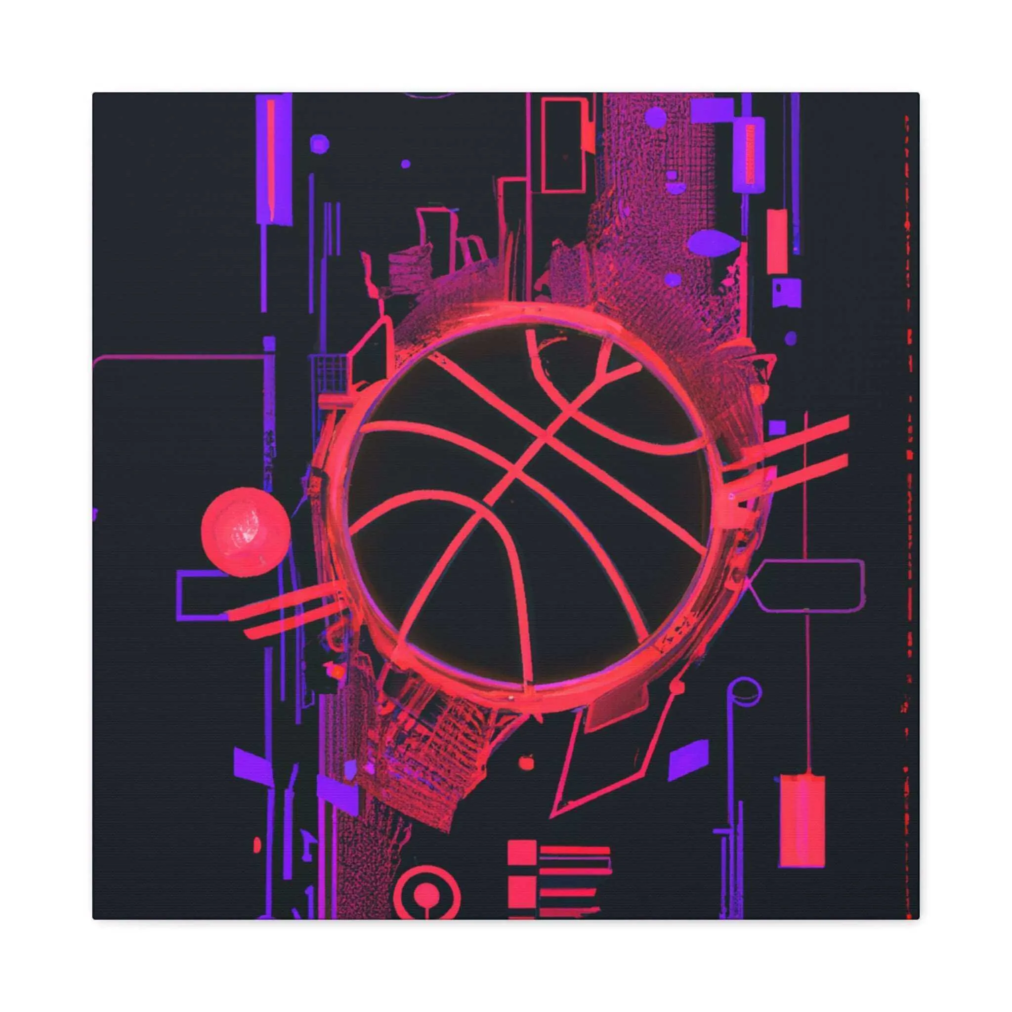 High-Tech Hoops: Basketball Canvas Print