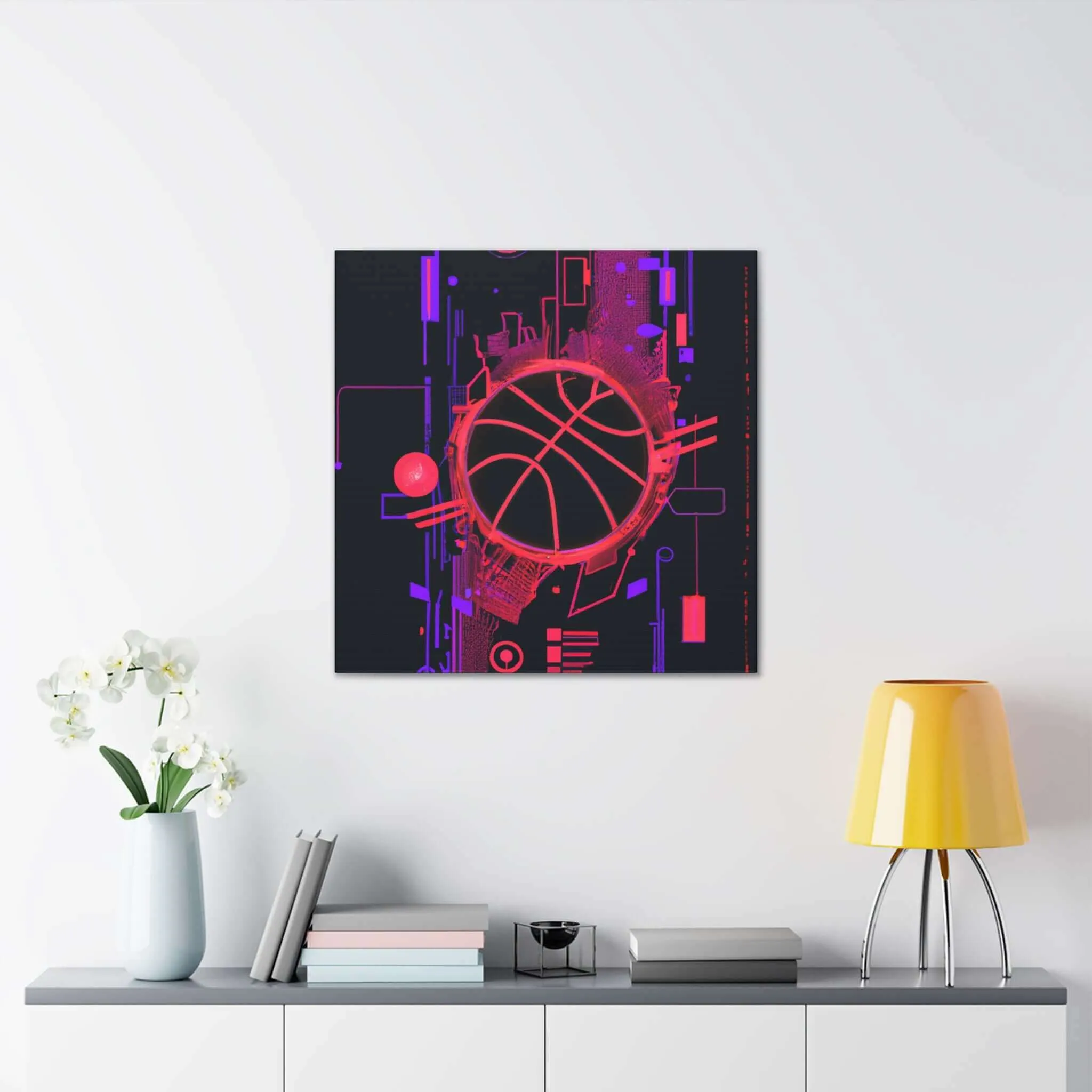High-Tech Hoops: Basketball Canvas Print