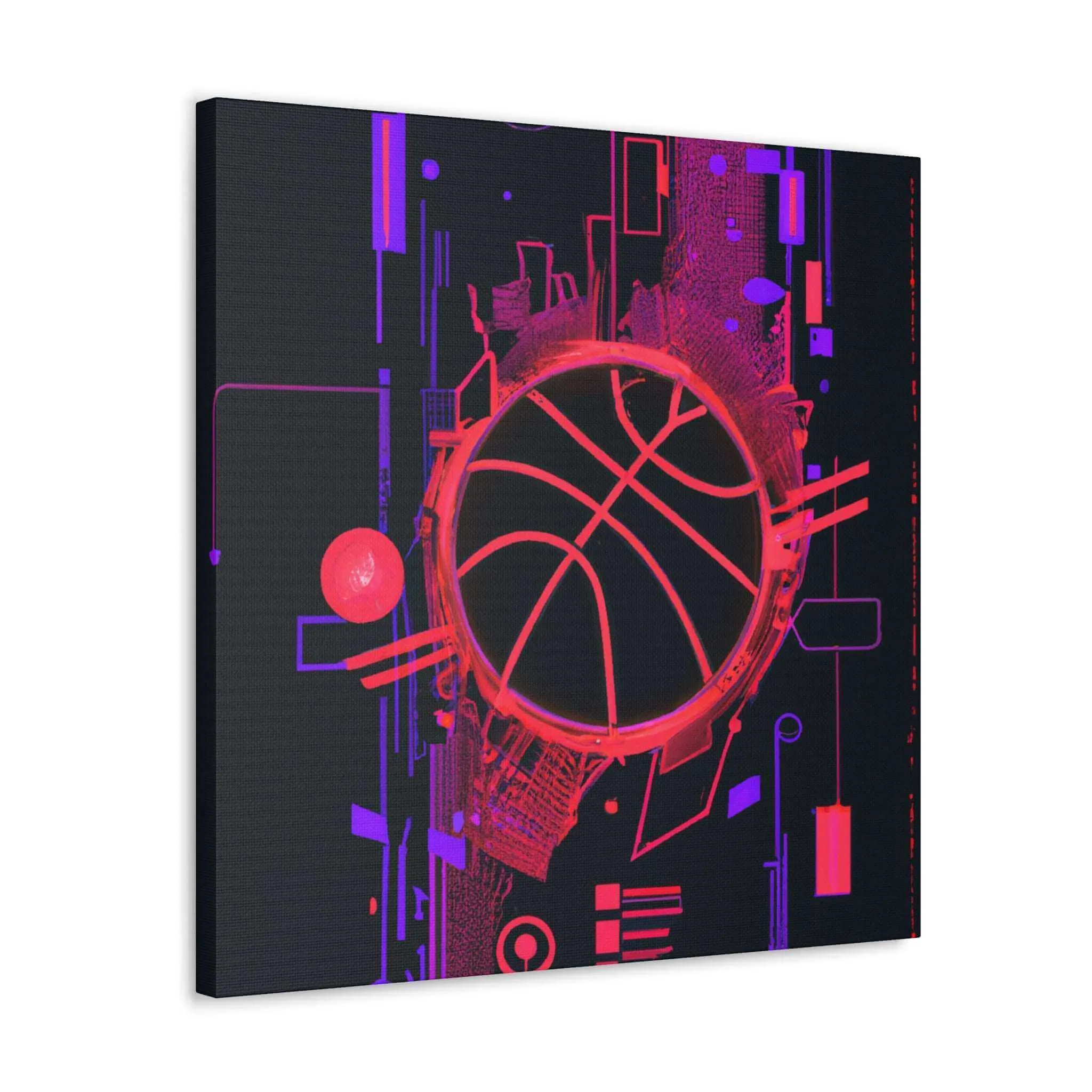 High-Tech Hoops: Basketball Canvas Print