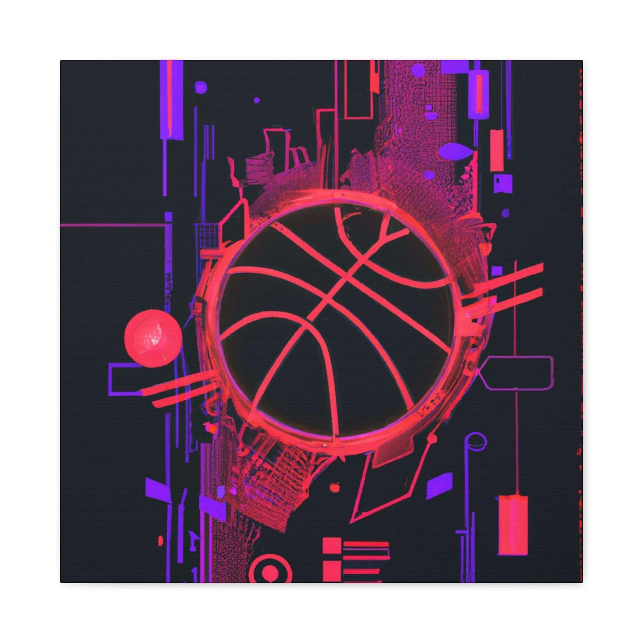 High-Tech Hoops: Basketball Canvas Print