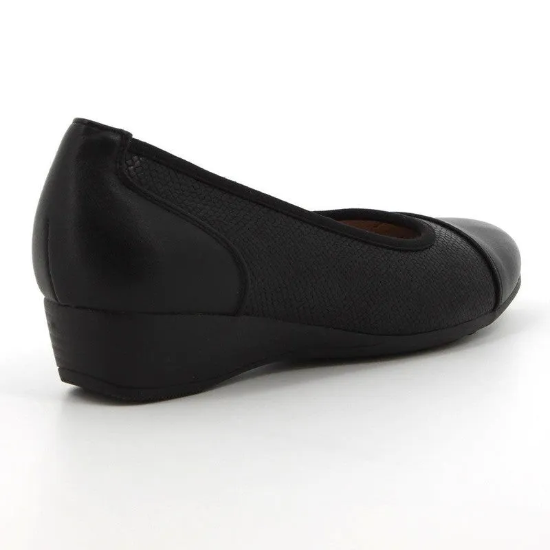 Hush Puppies Rishelle Wedge - Black Reptile