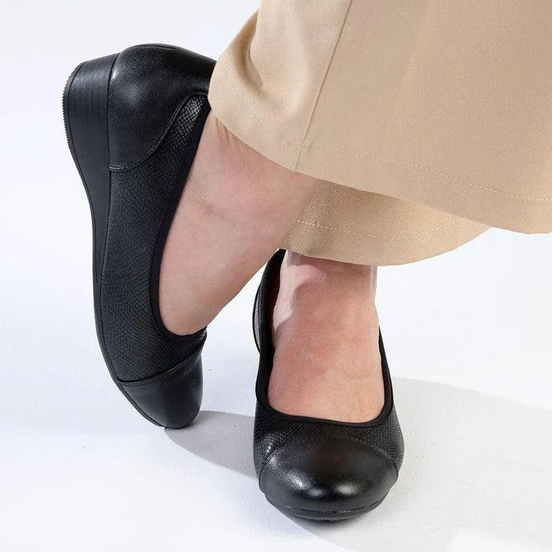 Hush Puppies Rishelle Wedge - Black Reptile