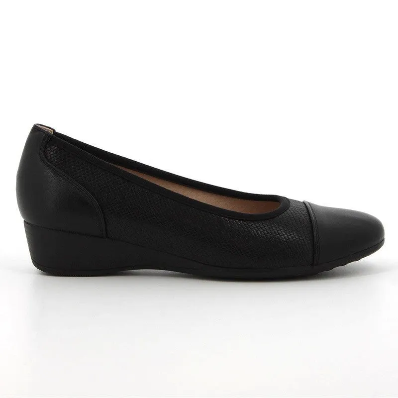Hush Puppies Rishelle Wedge - Black Reptile
