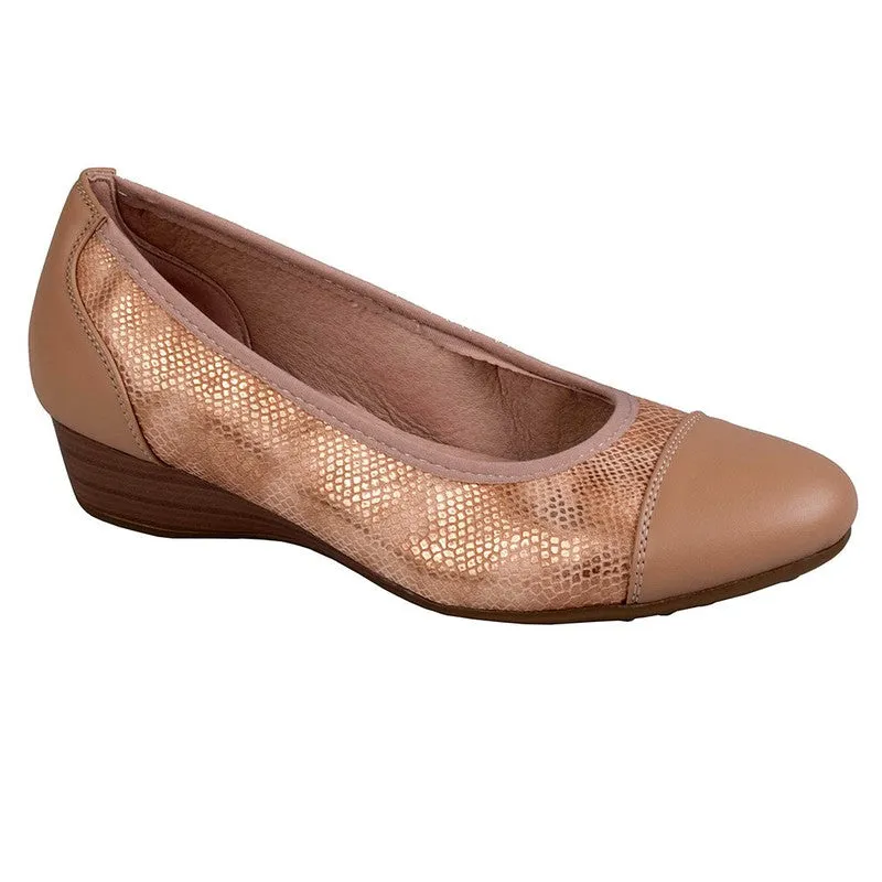 Hush Puppies Rishelle Wedge - Rose Gold Reptile