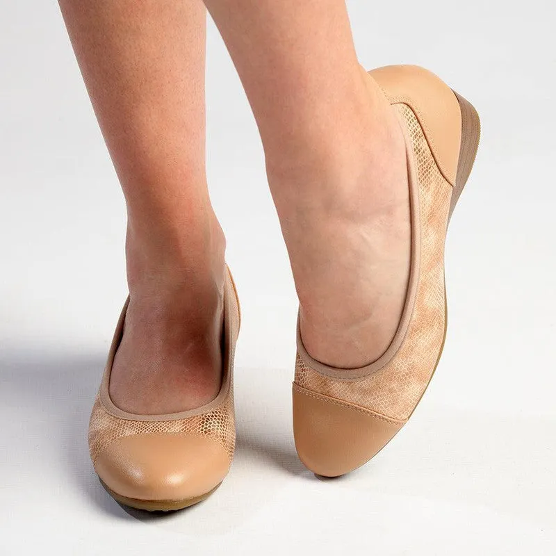 Hush Puppies Rishelle Wedge - Rose Gold Reptile