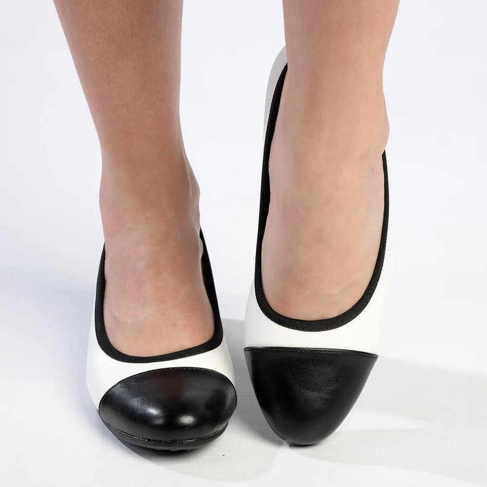 Hush Puppies Two Tone Rishelle Wedge - White/Black