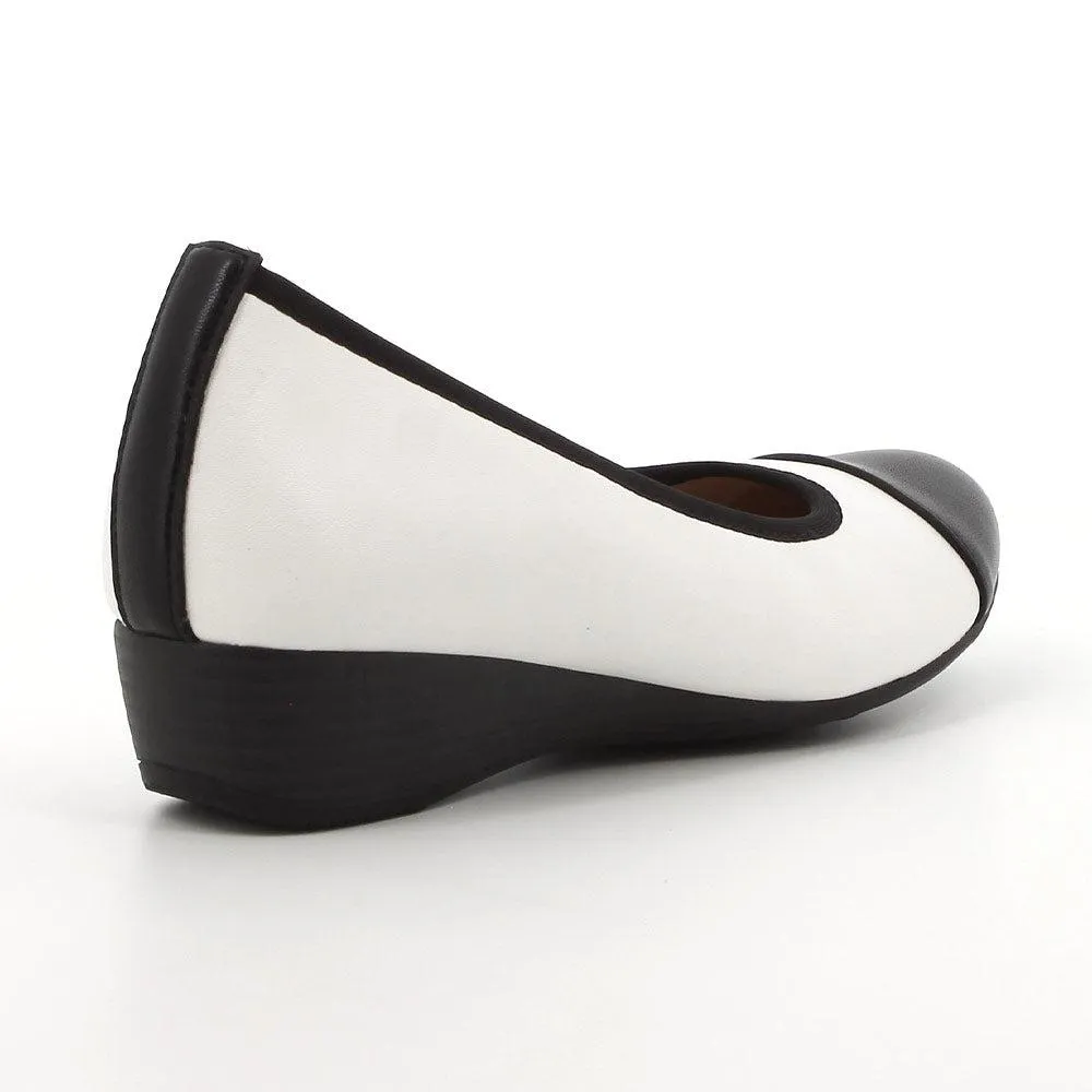 Hush Puppies Two Tone Rishelle Wedge - White/Black