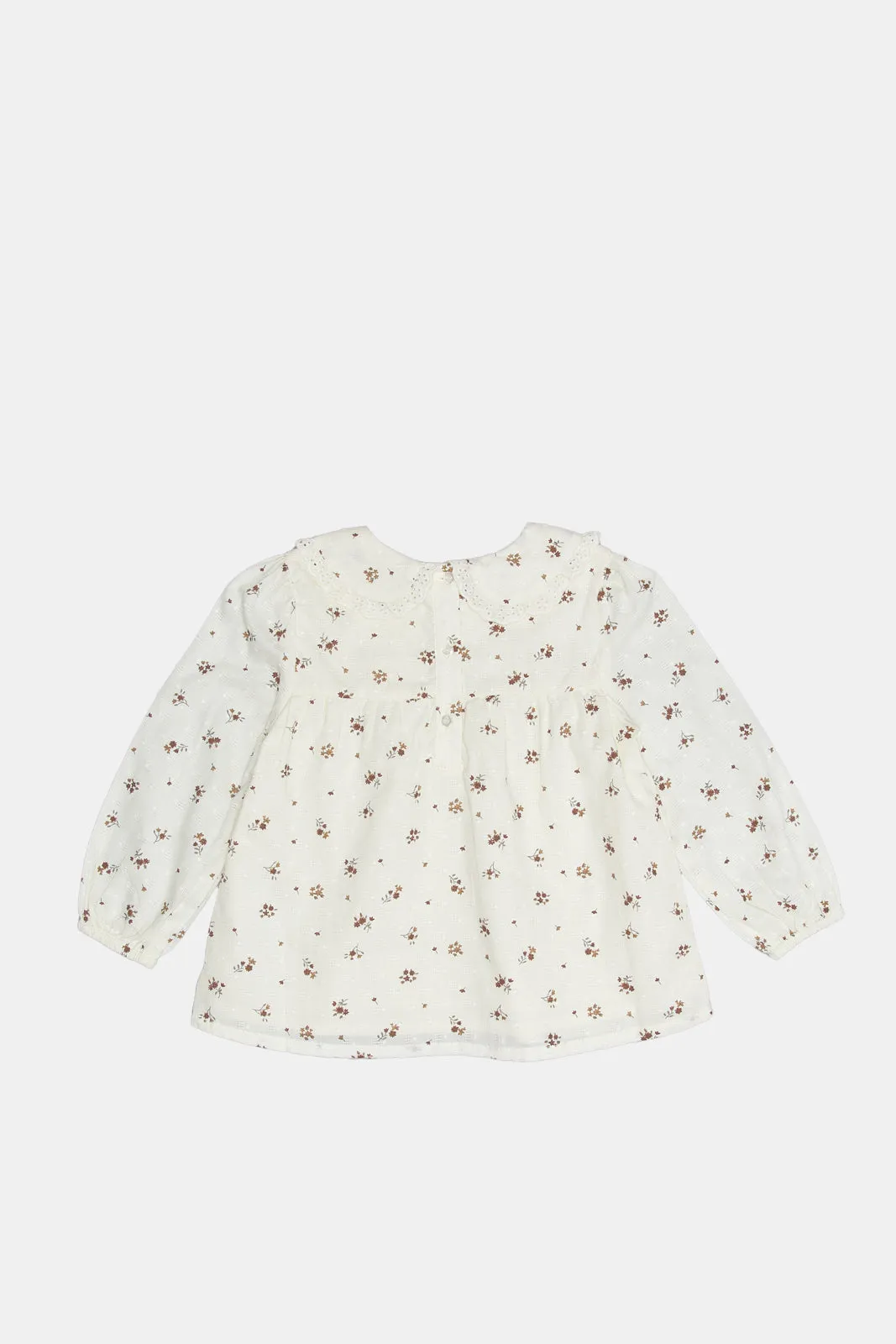 Infant Girls Ivory Printed Blouse