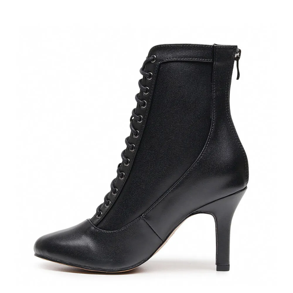 Ladijay Wide Fit - Black Vegan Leather - Suede Sole
