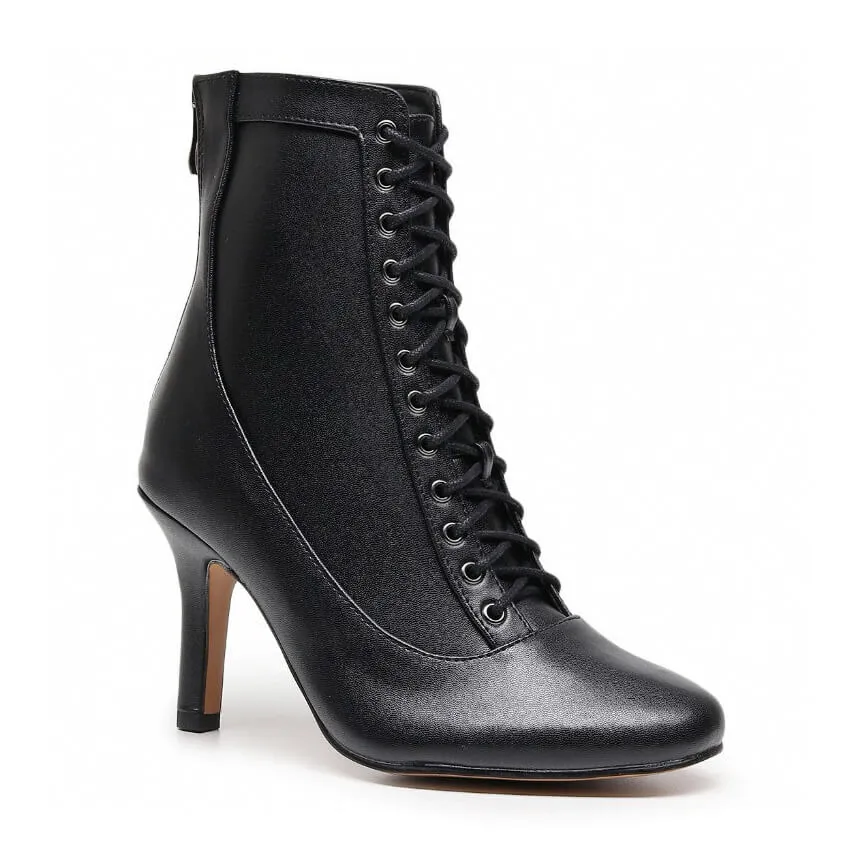 Ladijay Wide Fit - Black Vegan Leather - Suede Sole