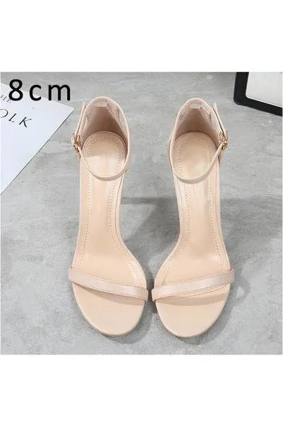 Leather Peep Toes Buckle Strap High Heels