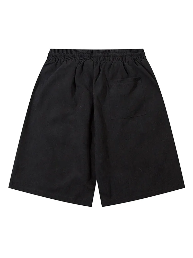 Letter Print Casual Drawstring Shorts