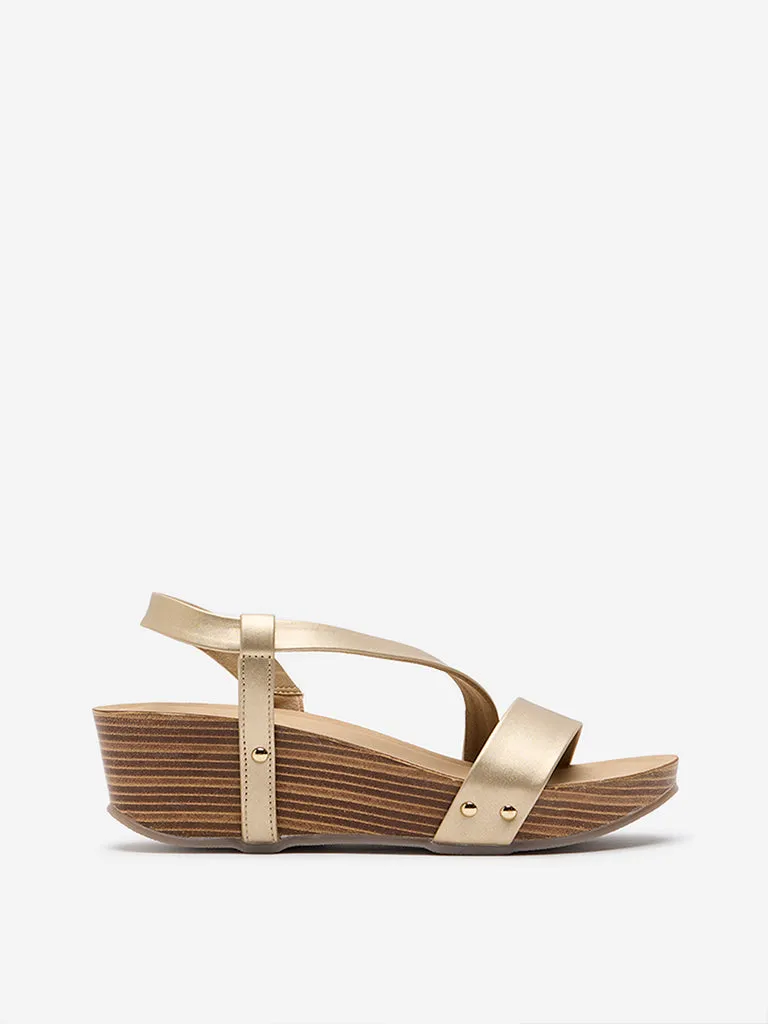 LUNA BLU Gold Slingback Sandals