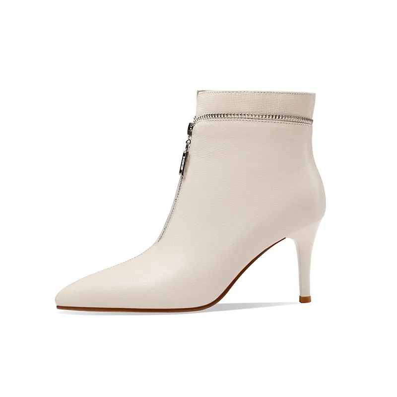 LuxeLeather Exotic Point Toe Slip-On Boots