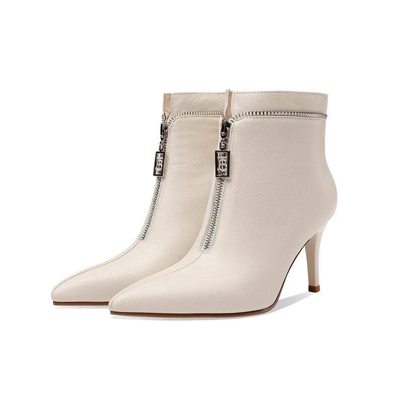 LuxeLeather Exotic Point Toe Slip-On Boots