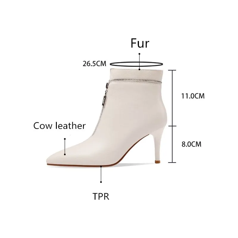 LuxeLeather Exotic Point Toe Slip-On Boots