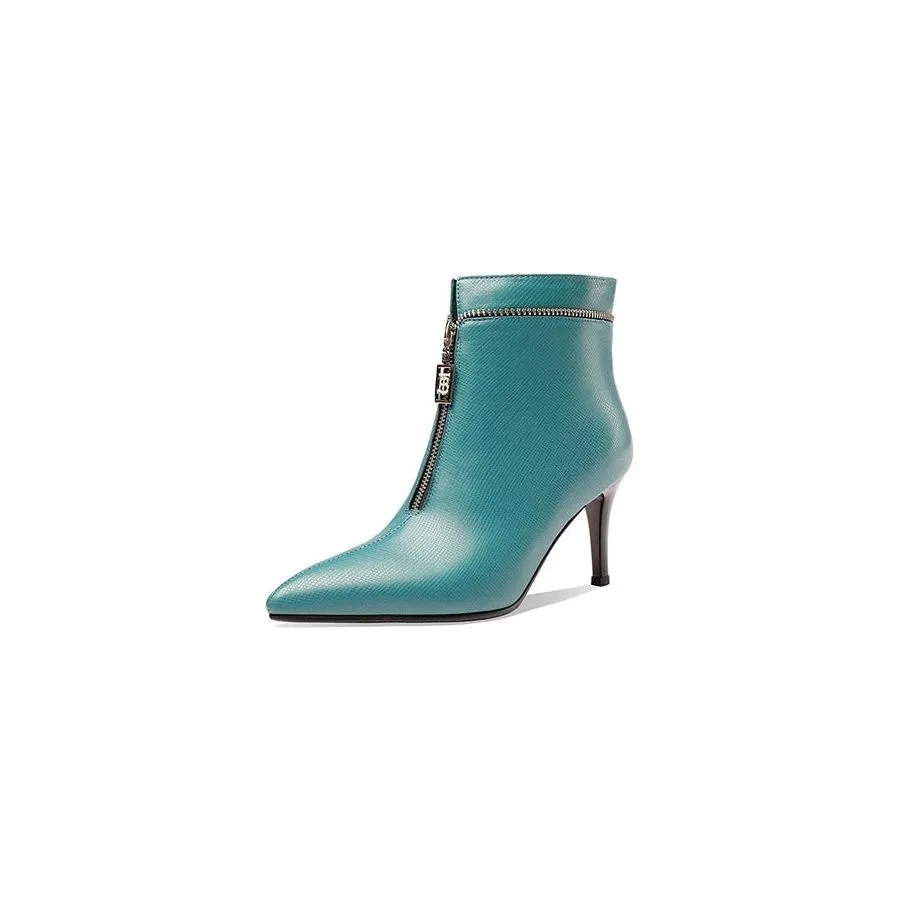 LuxeLeather Exotic Point Toe Slip-On Boots
