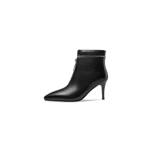 LuxeLeather Exotic Point Toe Slip-On Boots