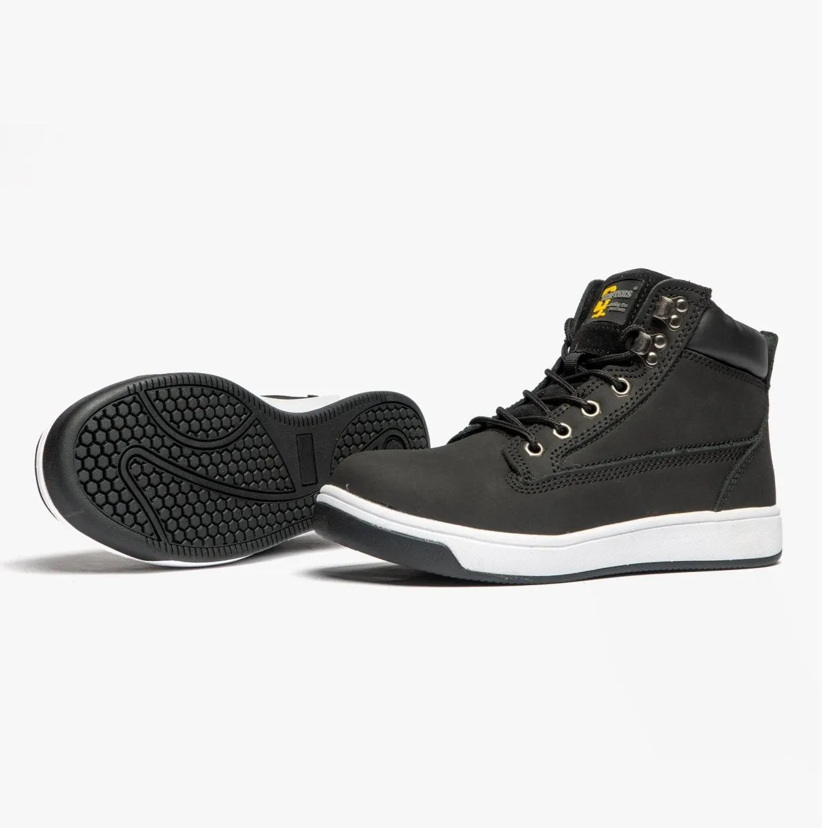 M057A Unisex Nubuck Leather Safety Trainer Boots Black