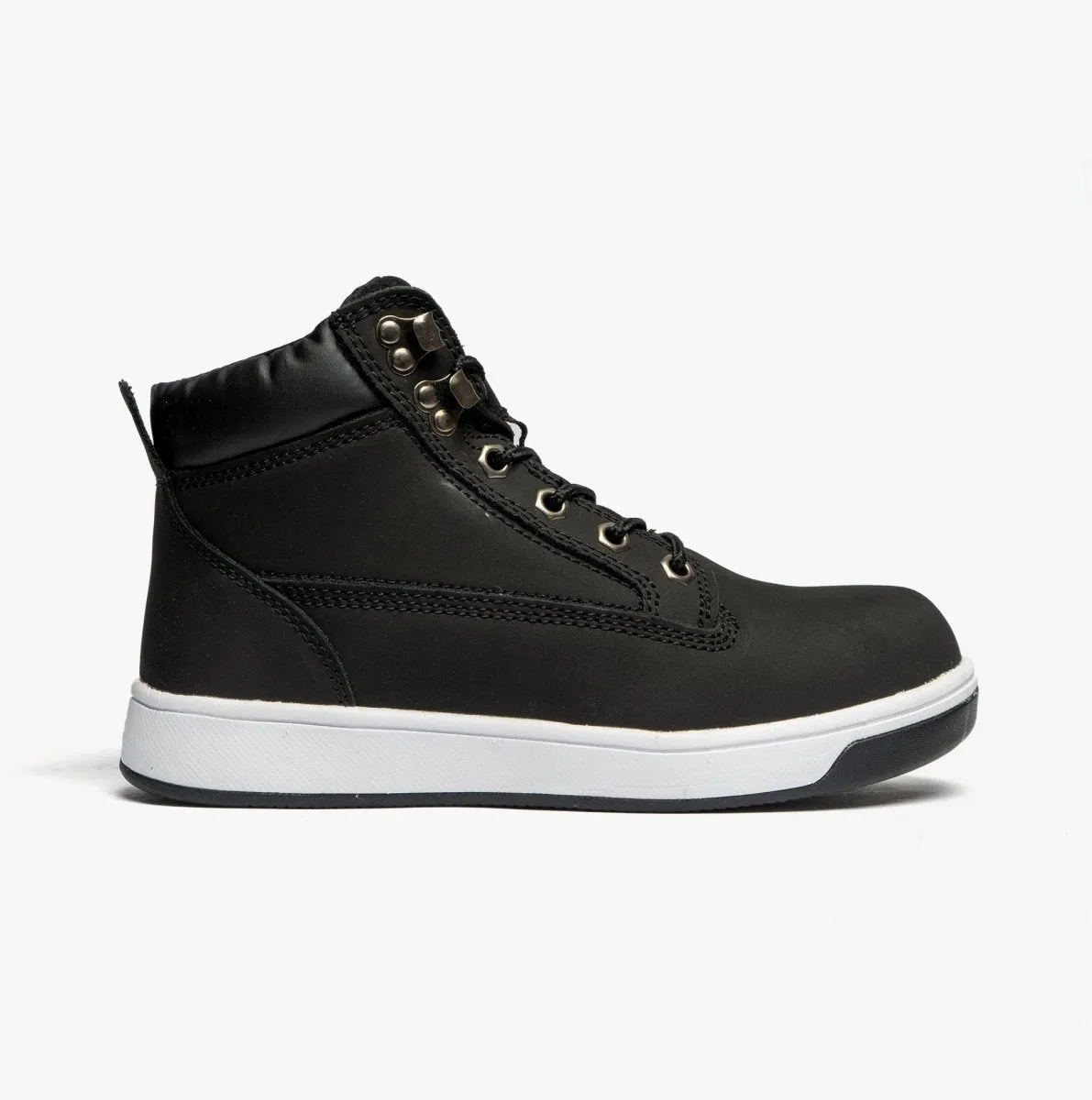 M057A Unisex Nubuck Leather Safety Trainer Boots Black
