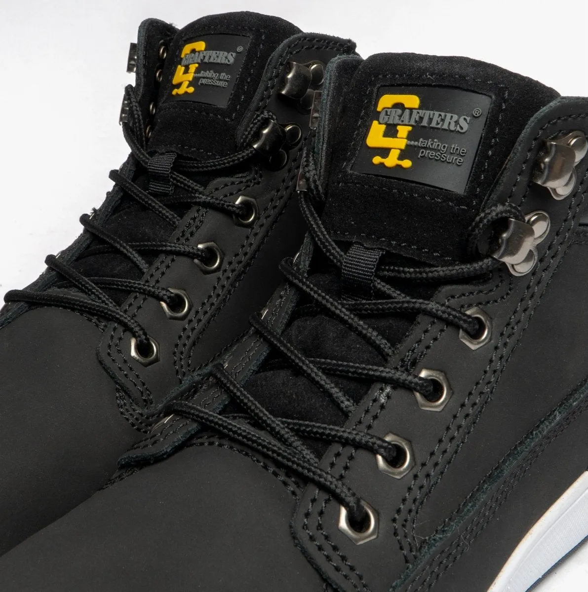 M057A Unisex Nubuck Leather Safety Trainer Boots Black