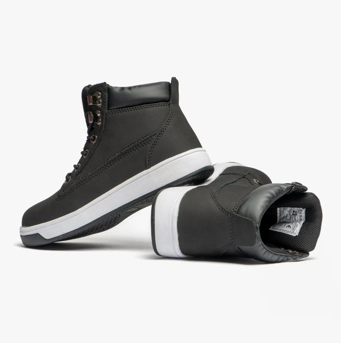 M057A Unisex Nubuck Leather Safety Trainer Boots Black