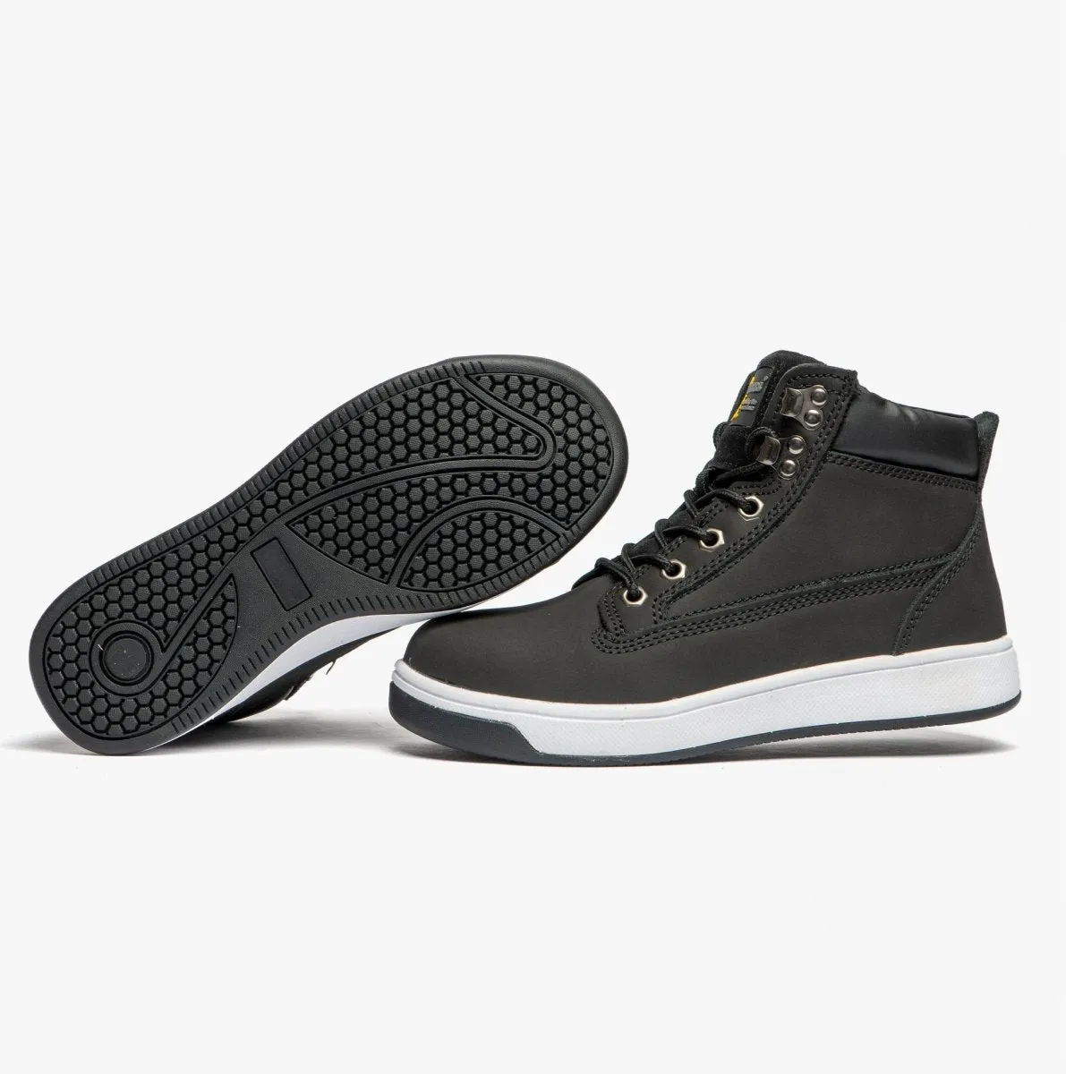 M057A Unisex Nubuck Leather Safety Trainer Boots Black