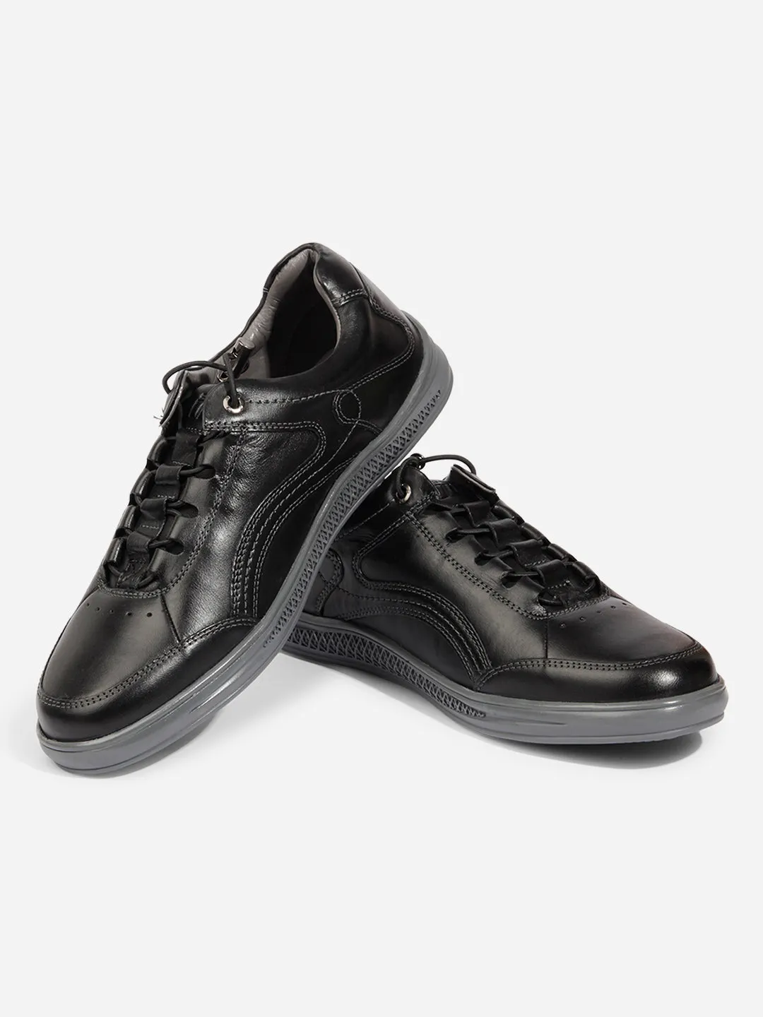 Men Black Leather Sneaker (ID3090)