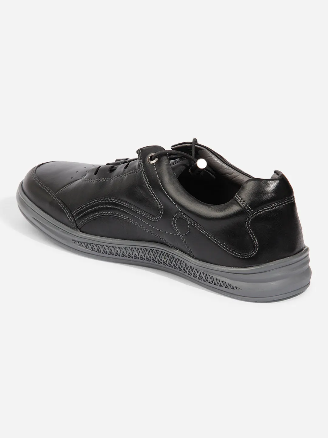 Men Black Leather Sneaker (ID3090)