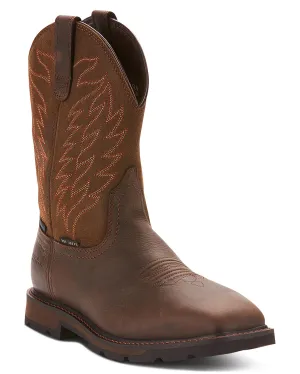 Men's Groundbreaker Wide Square Toe Waterproof Steel Toe Work Boots
