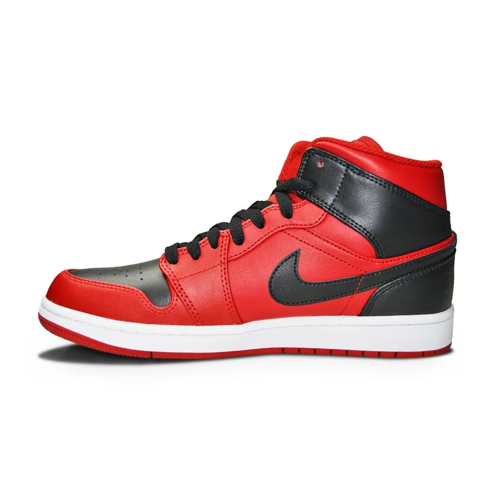 Mens Nike Air Jordan 1 Mid - 554724 660 - Gym Red Black White