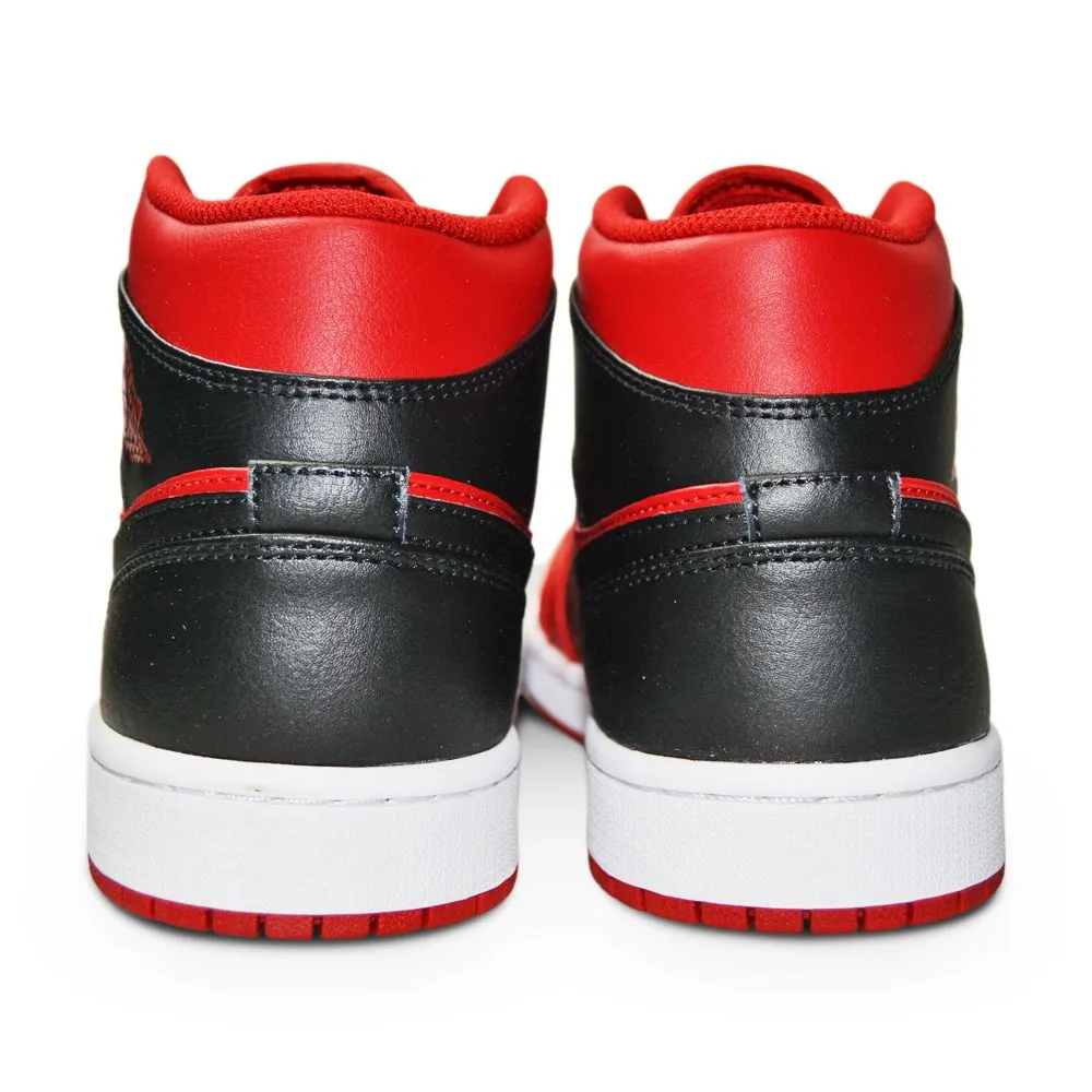 Mens Nike Air Jordan 1 Mid - 554724 660 - Gym Red Black White