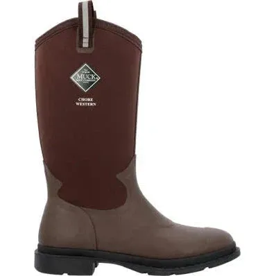 Muck Men's Chore Tall Waterproof Western Work Boot - Brown - MCHWTM90
