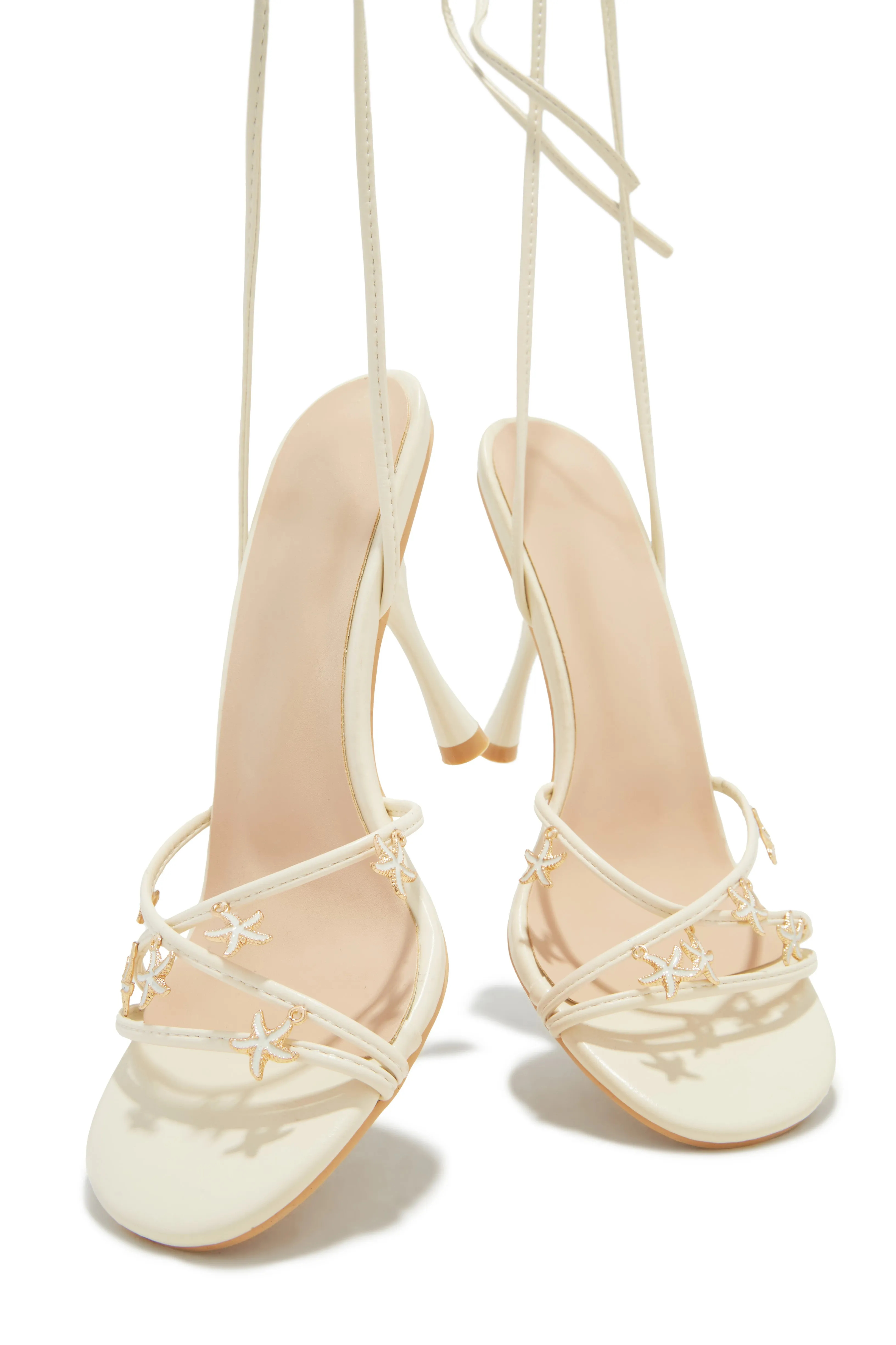Nalani Lace Up Heels - Ivory