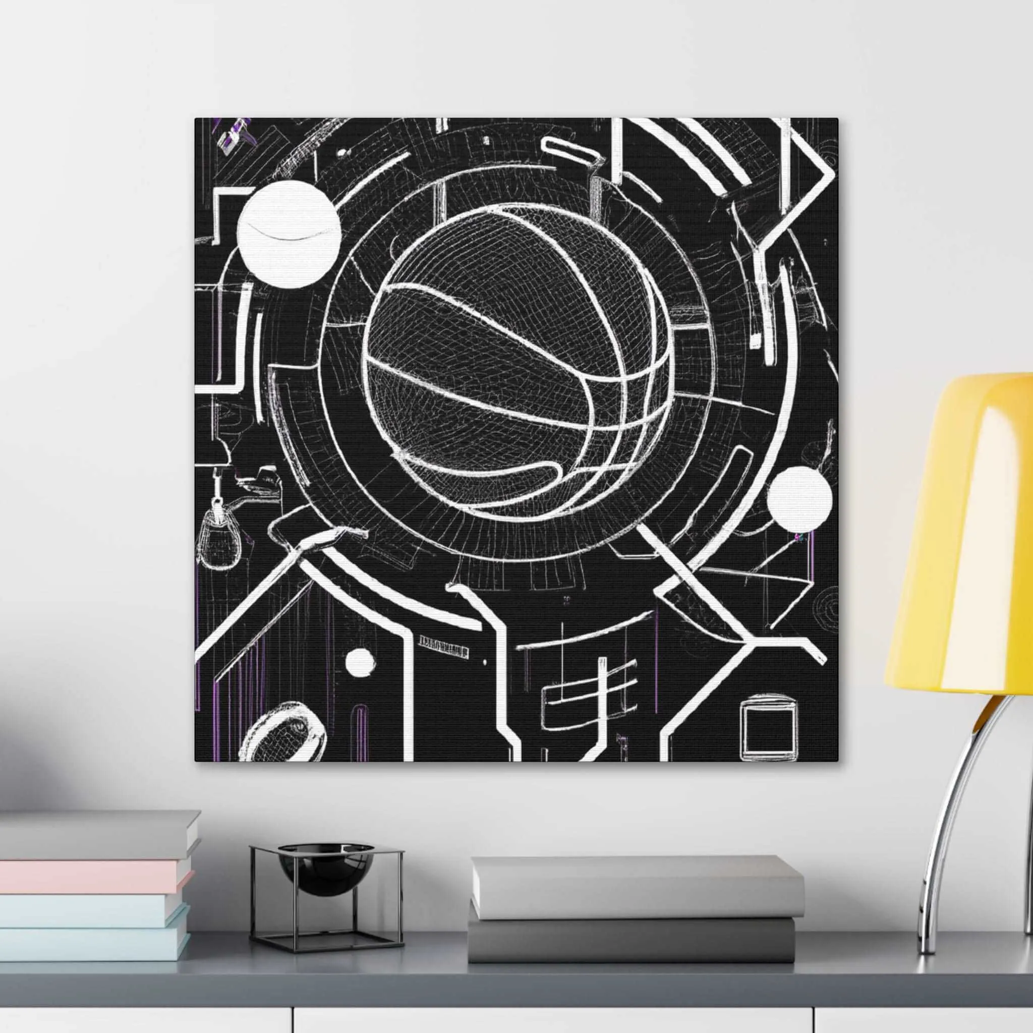 Neon Court: Basketball Dreamscapes Canvas Print