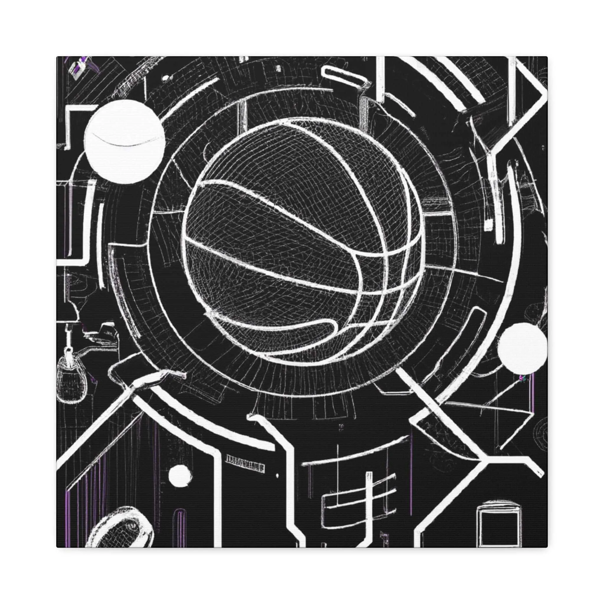 Neon Court: Basketball Dreamscapes Canvas Print