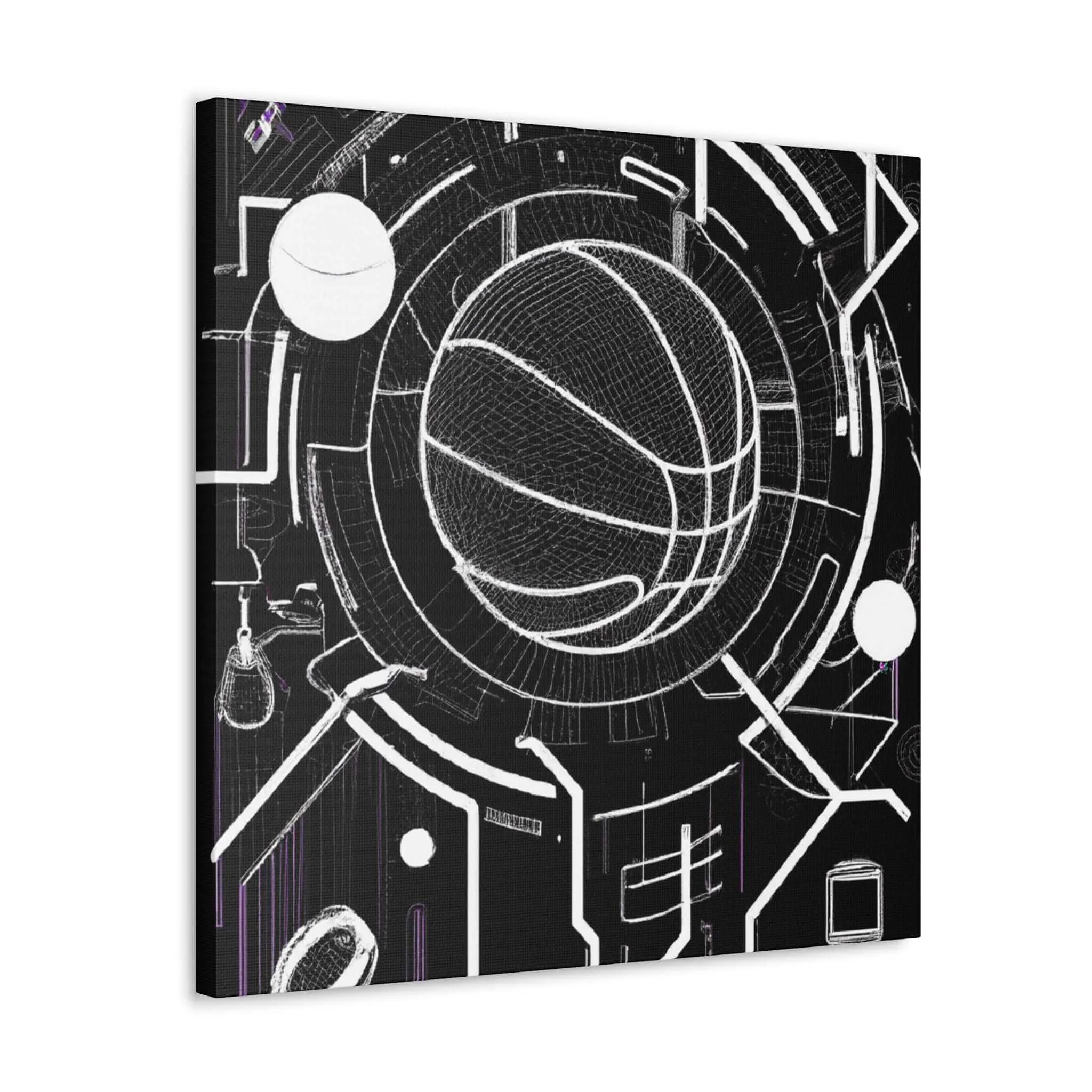 Neon Court: Basketball Dreamscapes Canvas Print