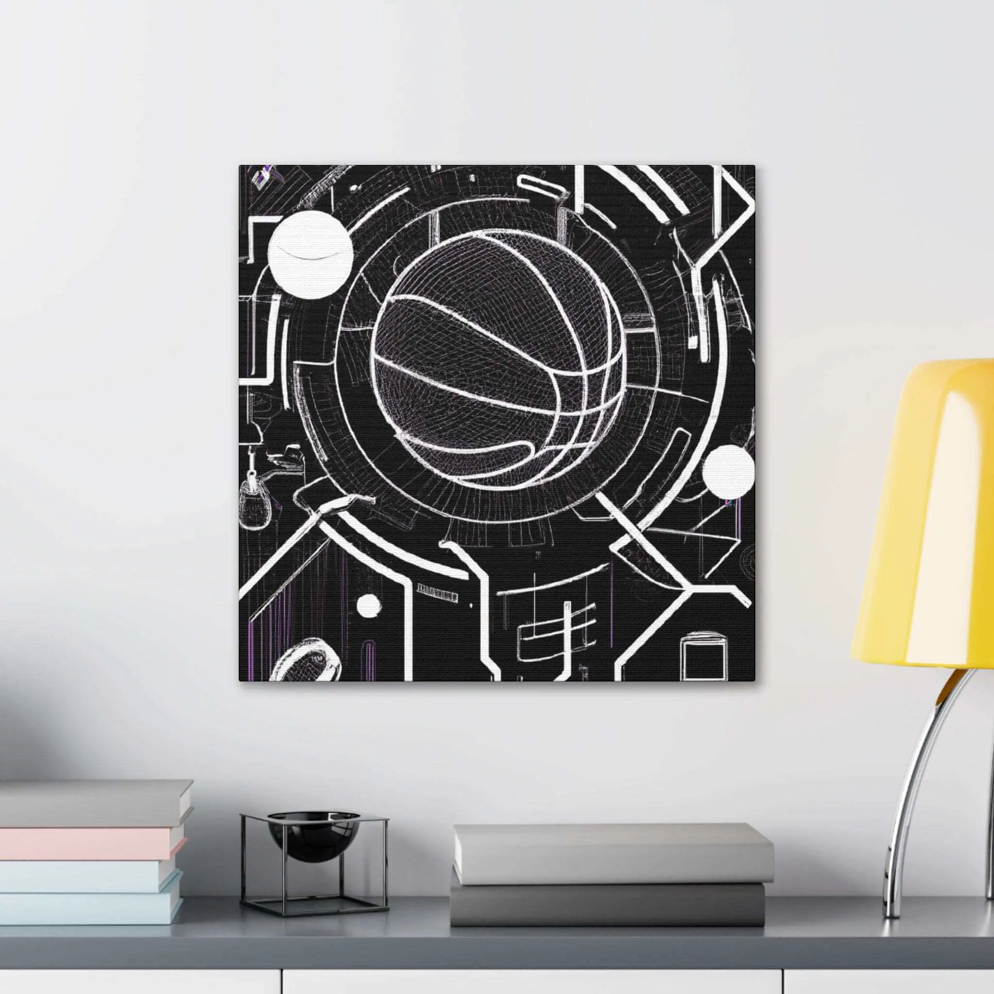 Neon Court: Basketball Dreamscapes Canvas Print