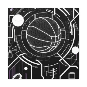 Neon Court: Basketball Dreamscapes Canvas Print