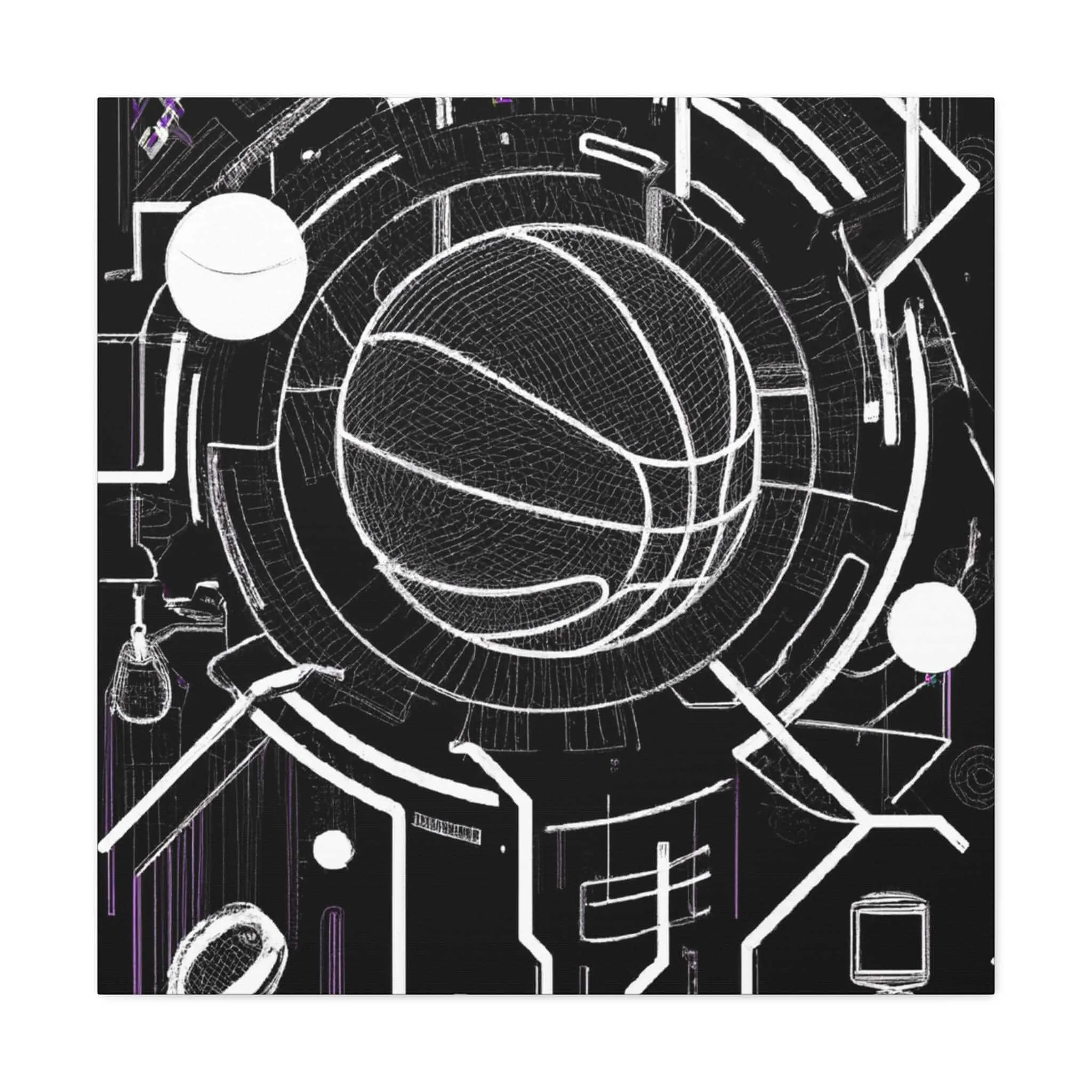 Neon Court: Basketball Dreamscapes Canvas Print