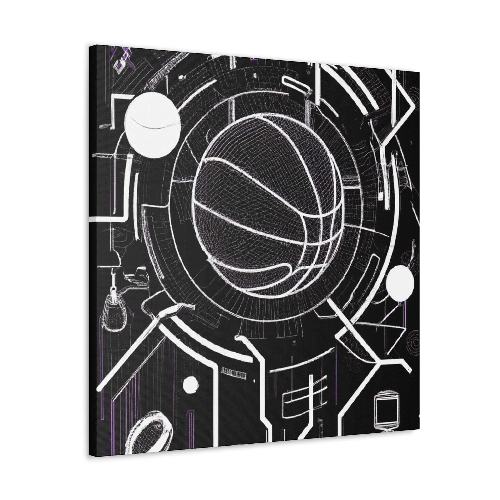 Neon Court: Basketball Dreamscapes Canvas Print