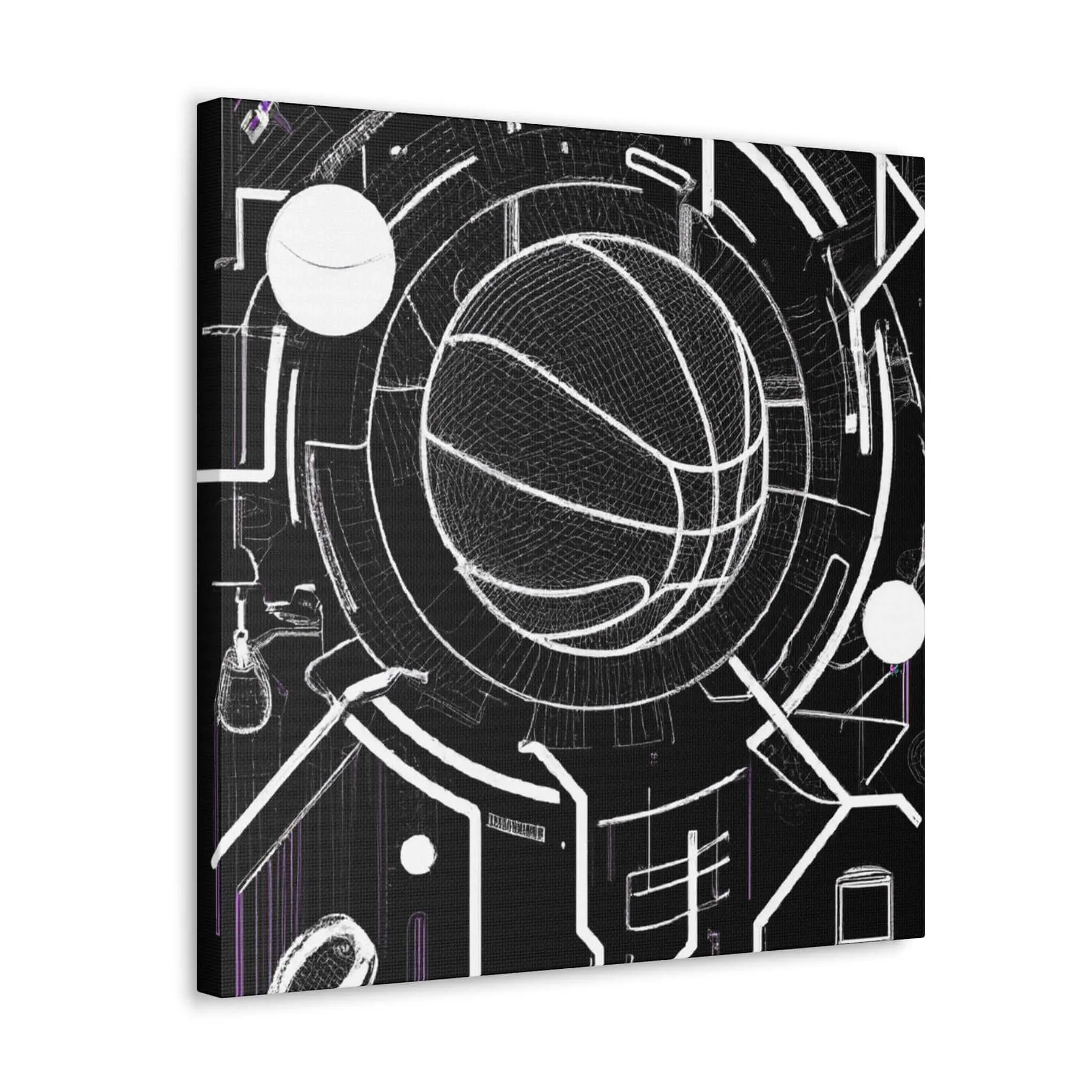 Neon Court: Basketball Dreamscapes Canvas Print
