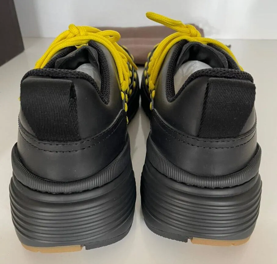 NIB $950 Bottega Veneta Mens Leather Black/Yellow Sneakers 9.5 US (42.5) 578305