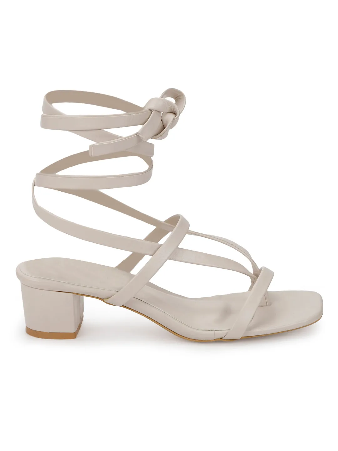 Nude PU Lace-Up Block Sandals (TC-SLC-CR024-NUD)