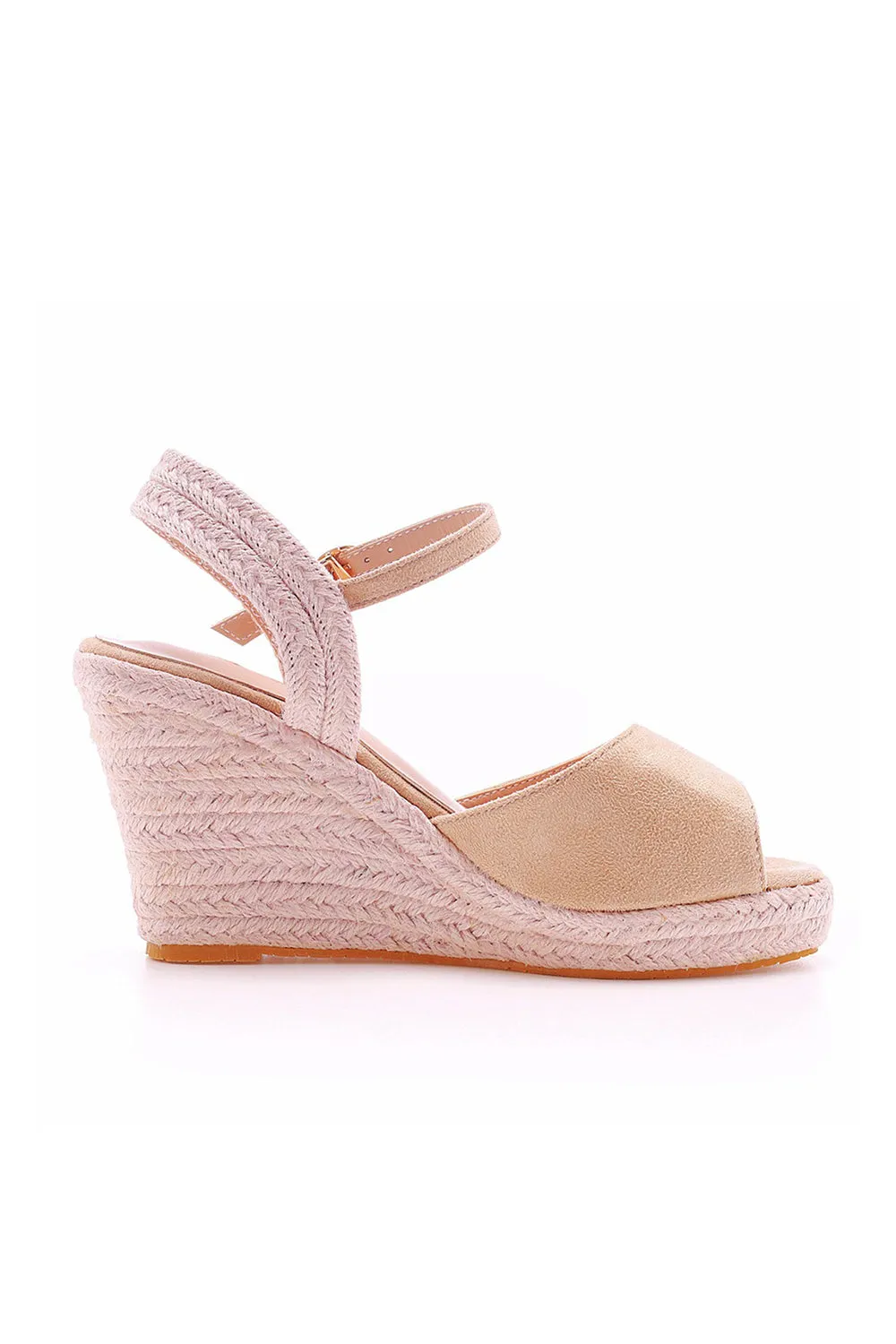 Peep Toe Espadrille Buckle Strap Wedge Sandals