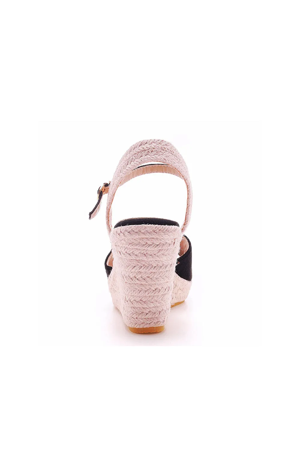 Peep Toe Espadrille Buckle Strap Wedge Sandals