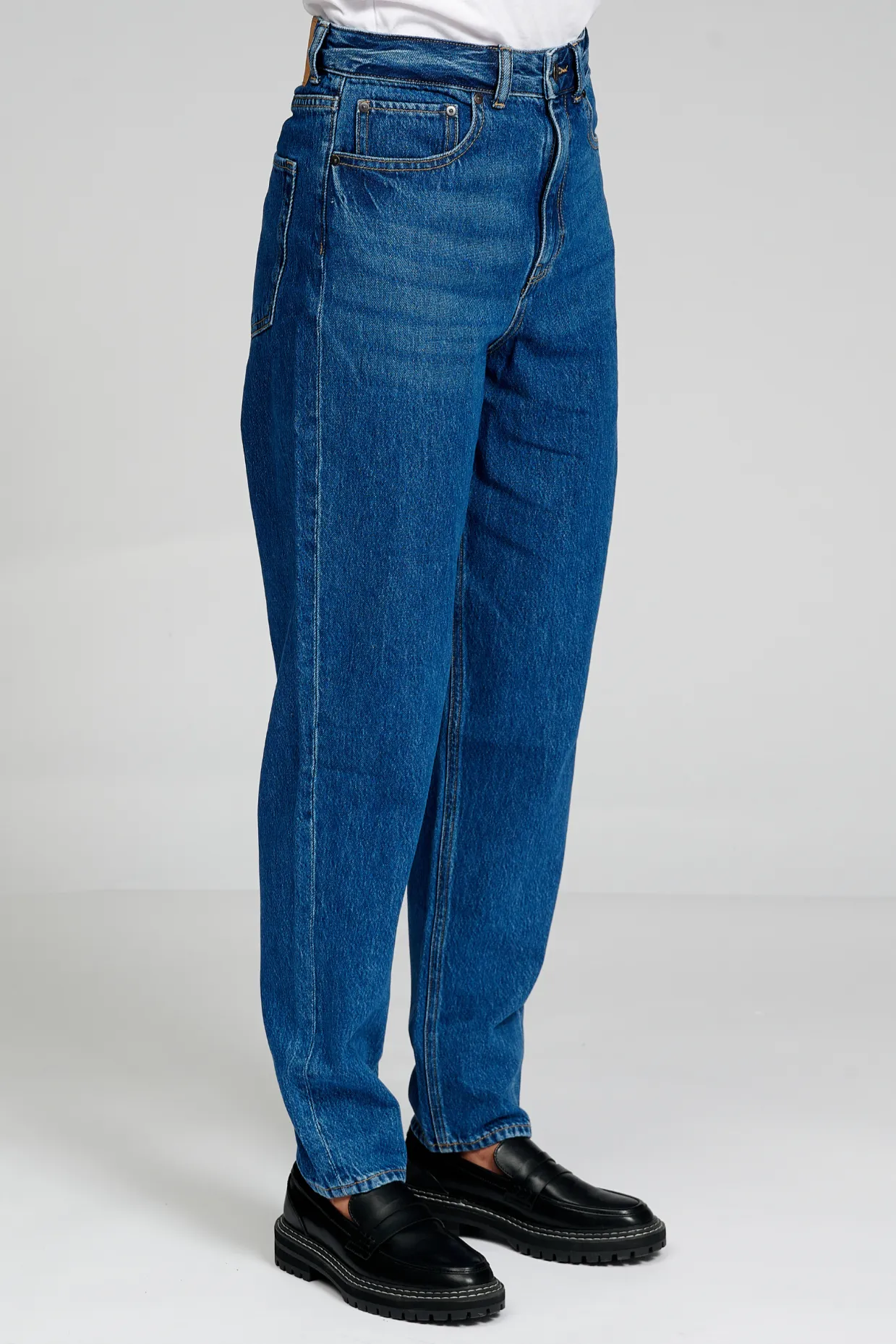 Performance Mom Jeans - Medium Blue Denim